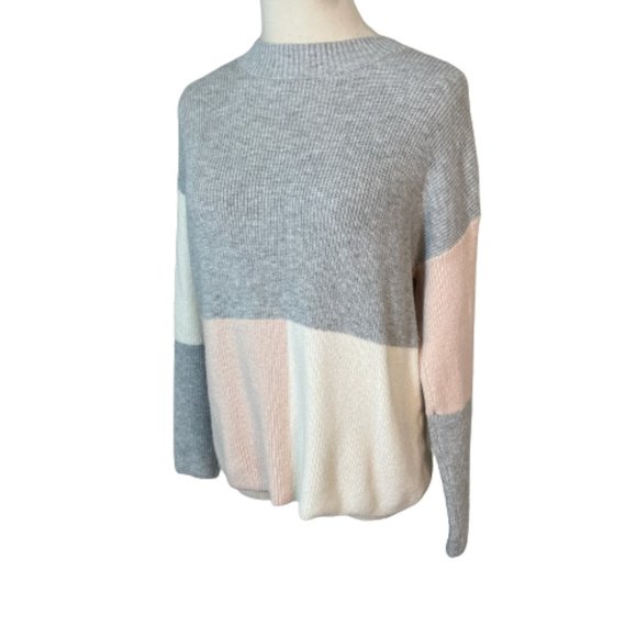 Lucky Brand Sweaters - Lucky Brand XS Sweater Pink Gray Color Block Retro